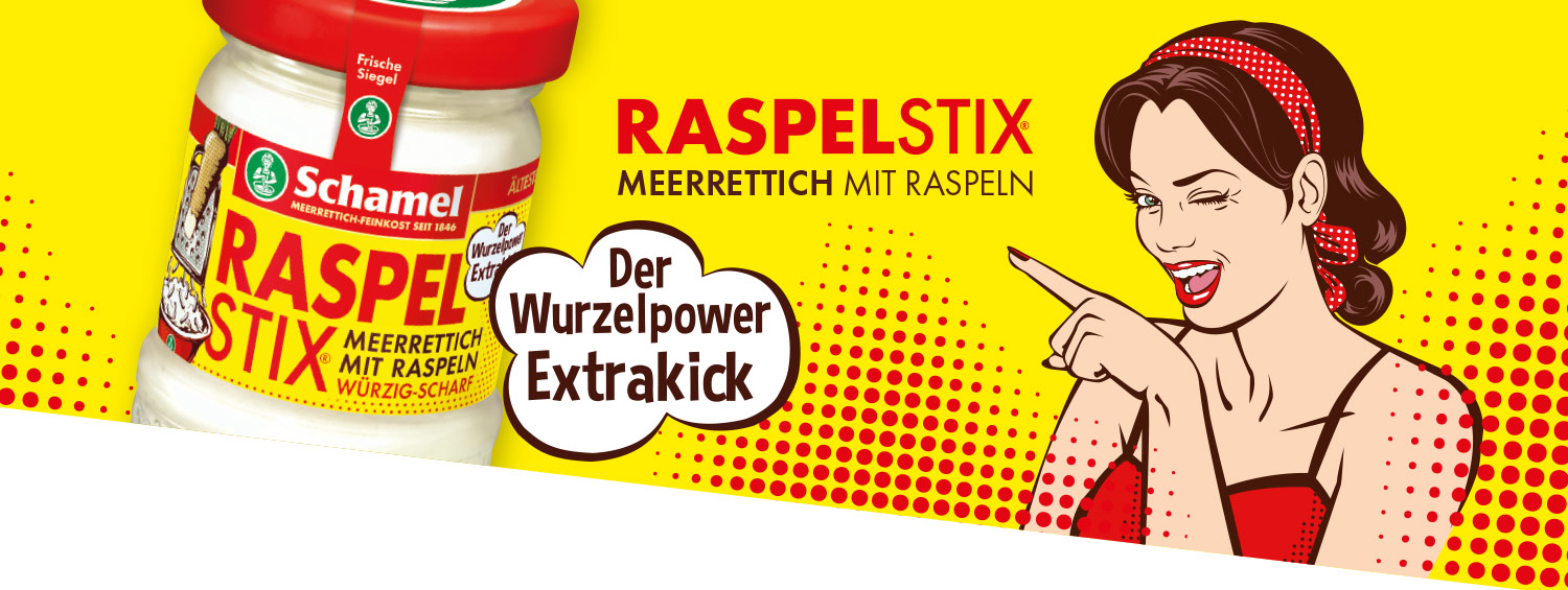 Meerrettich Mit Raspeln Raspelstix 145g Glas Schamel Meerrettich