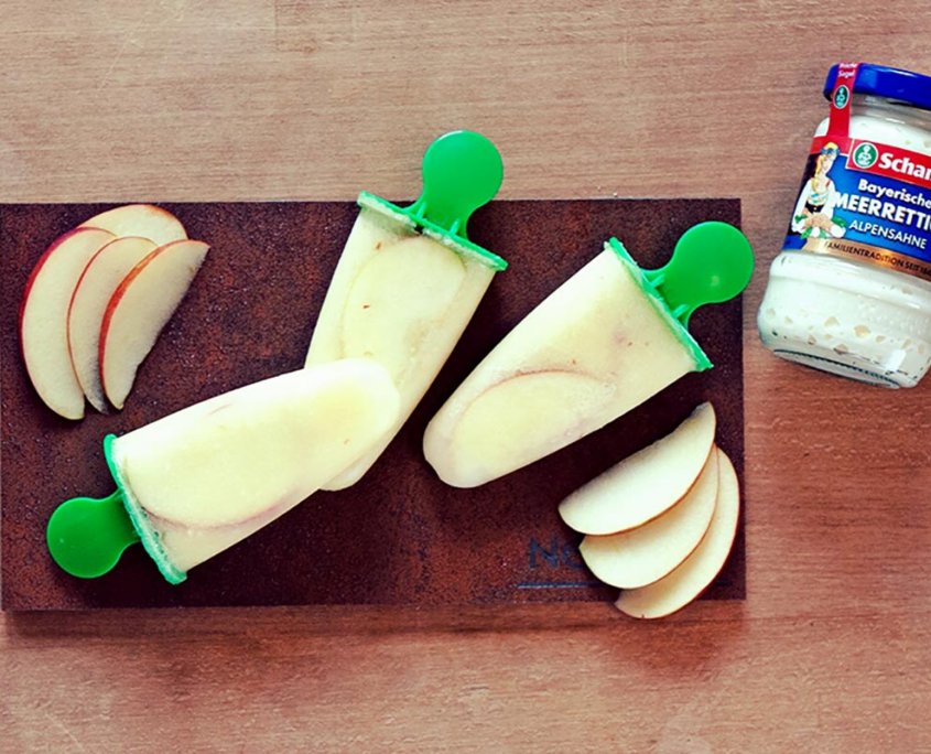 Apfel-Meerrettich-Sorbet mit Calvados