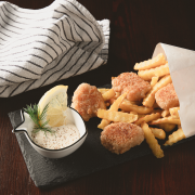 Fish & Chips mit Meerrettich-Dip